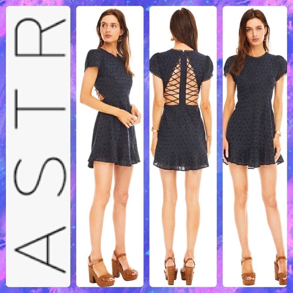 🌻NWT ASTR the Label Mazie Lace Short Sleeve Dress